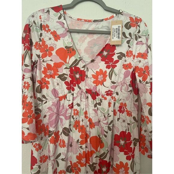 GSTQ Orange Floral Shift Dress NEW NWT - Picture 5 of 7